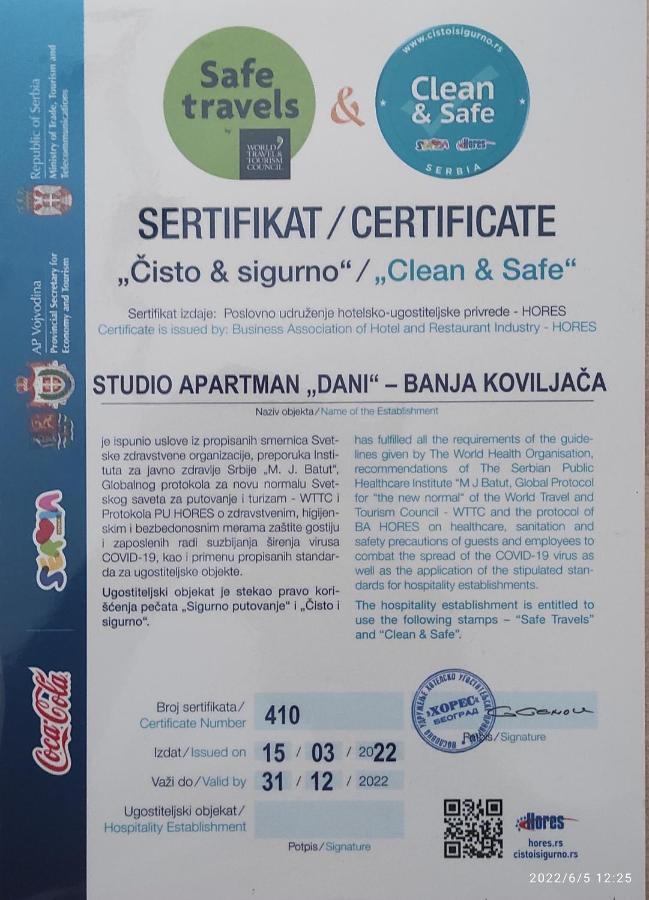Studio apartman Dani Banja Koviljača Esterno foto